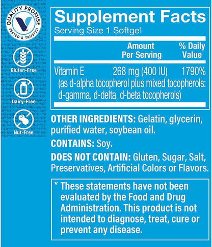 The Vitamin Shoppe Vitamina E 400 UI - 240 Softgels – Image 3