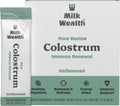 Milk Wealth™ Calostro Bovino en Polvo 50g | Liofilizado con IgG Natural | Apoyo Inmunitario y Salud Intestinal | Pasto Alimentado y Sin Sabor | No Transgénico y Sin Gluten | 25 Sobres Individuales (2g Cada Uno)