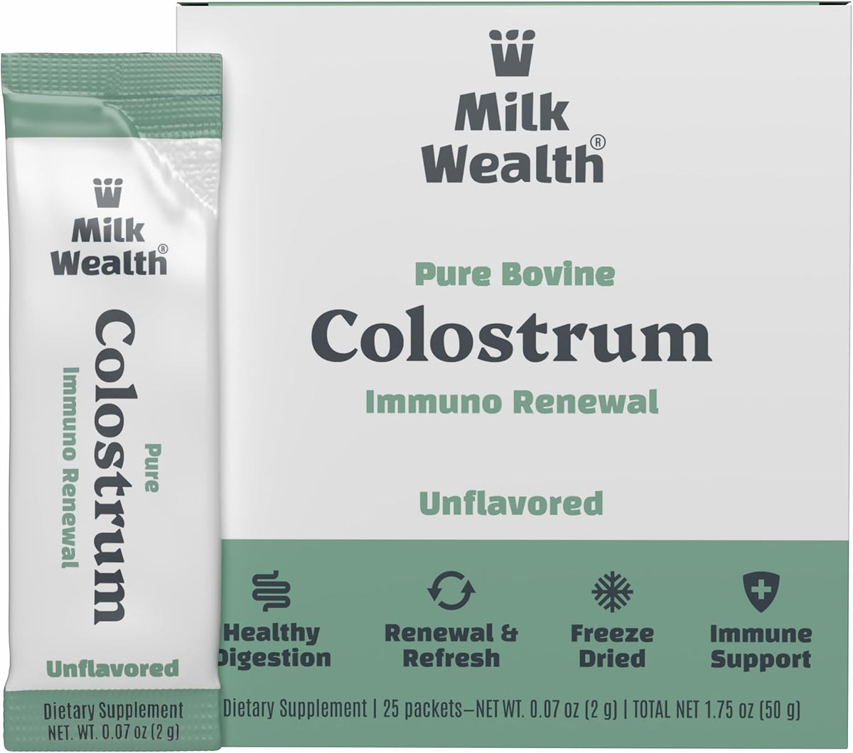 Milk Wealth™ Calostro Bovino en Polvo 50g | Liofilizado con IgG Natural | Apoyo Inmunitario y Salud Intestinal | Pasto – Image 1