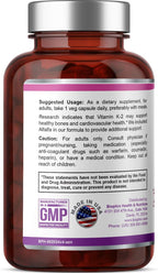 biophix Vitamina K2 MK-4 100 mcg 200 Cápsulas con Alfalfa - Huesos Fuertes y Salud Inmunitaria