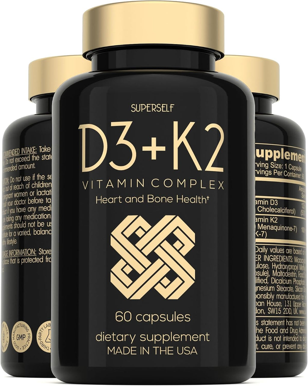 SuperSelf Vitamina D3 K2 5000 UI y K2 MK-7 100mcg – 60 Cápsulas