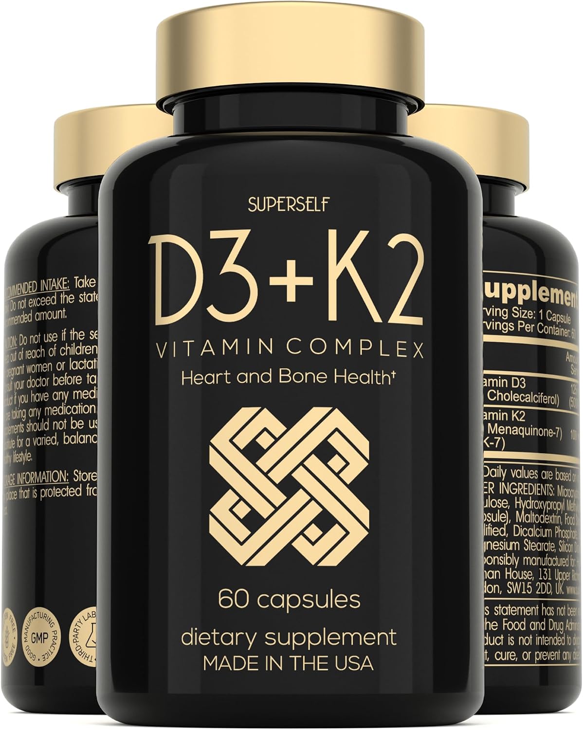 SuperSelf Vitamina D3 K2 5000 UI y K2 MK-7 100mcg – 60 Cápsulas