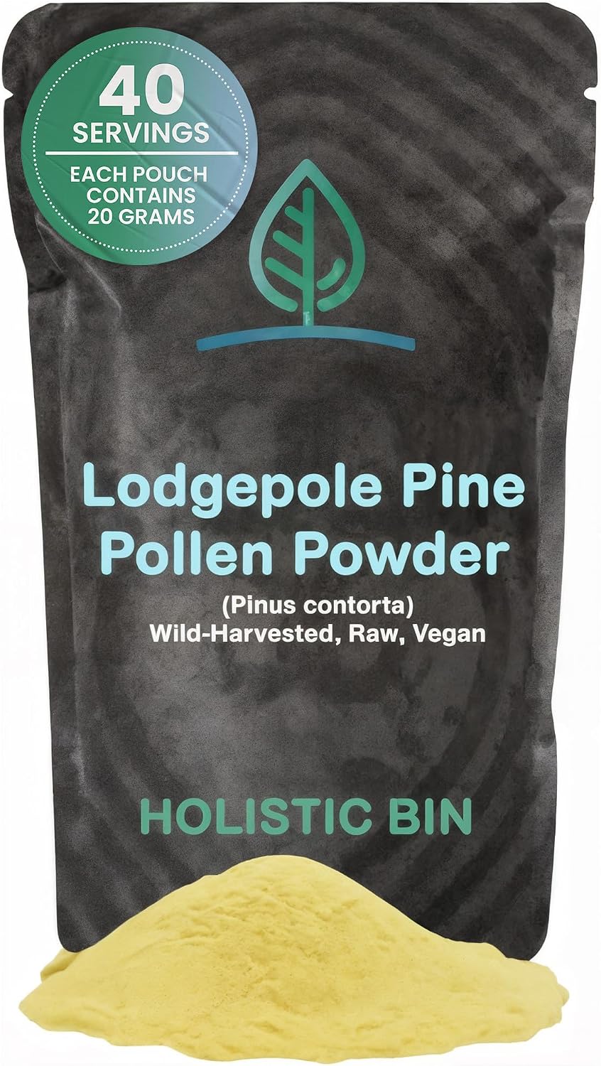 Holistic Bin Polen de Pino Orgánico en Polvo - Grado Farmacéutico, 20 g