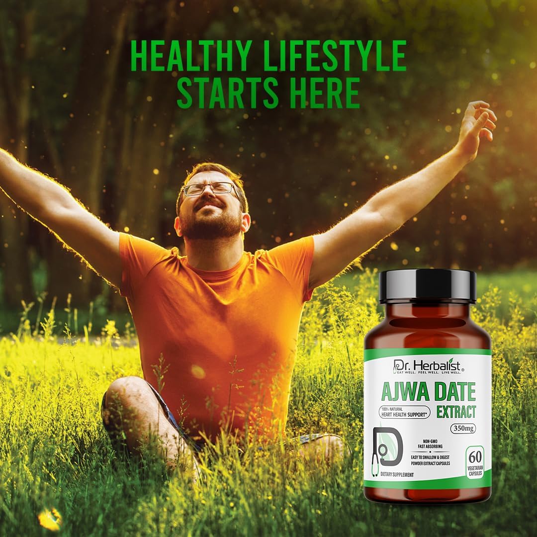 Dr. HERBALIST Extracto de Dátil Ajwa 350mg - 60 Cápsulas Vegetarianas