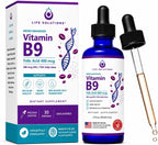 Life Solutions Vitamin B9 Gotas Líquidas de Ácido Fólico 400 mcg, 60 ml