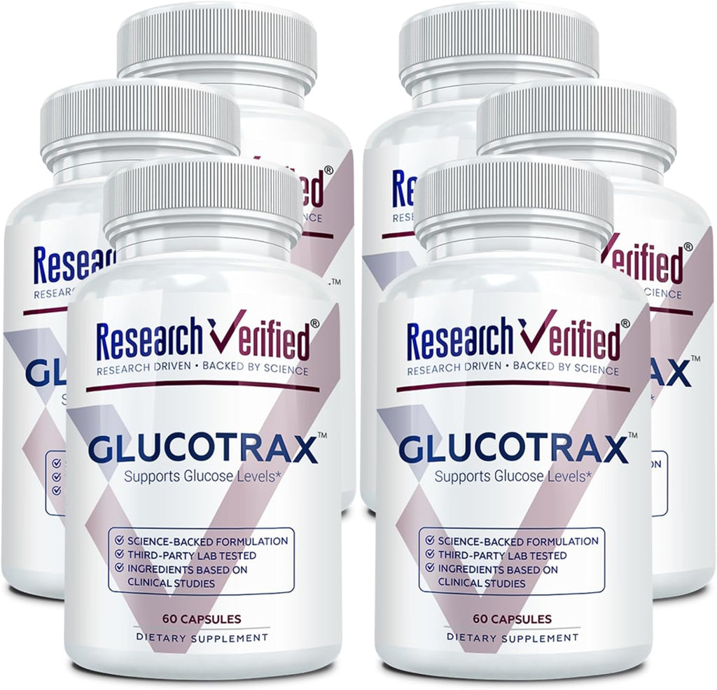 Research Verified Glucotrax - Berberina, Cromo Picolinato, Canela, Gymnema - 180 Cápsulas