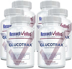 Research Verified Glucotrax - Berberina, Cromo Picolinato, Canela, Gymnema - 360 Cápsulas (6 Meses)