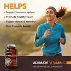 OmniBiotics Ultimate Vitamina C 2000 mg con Zinc, Saúco y D3 – 120 Comprimidos Veganos