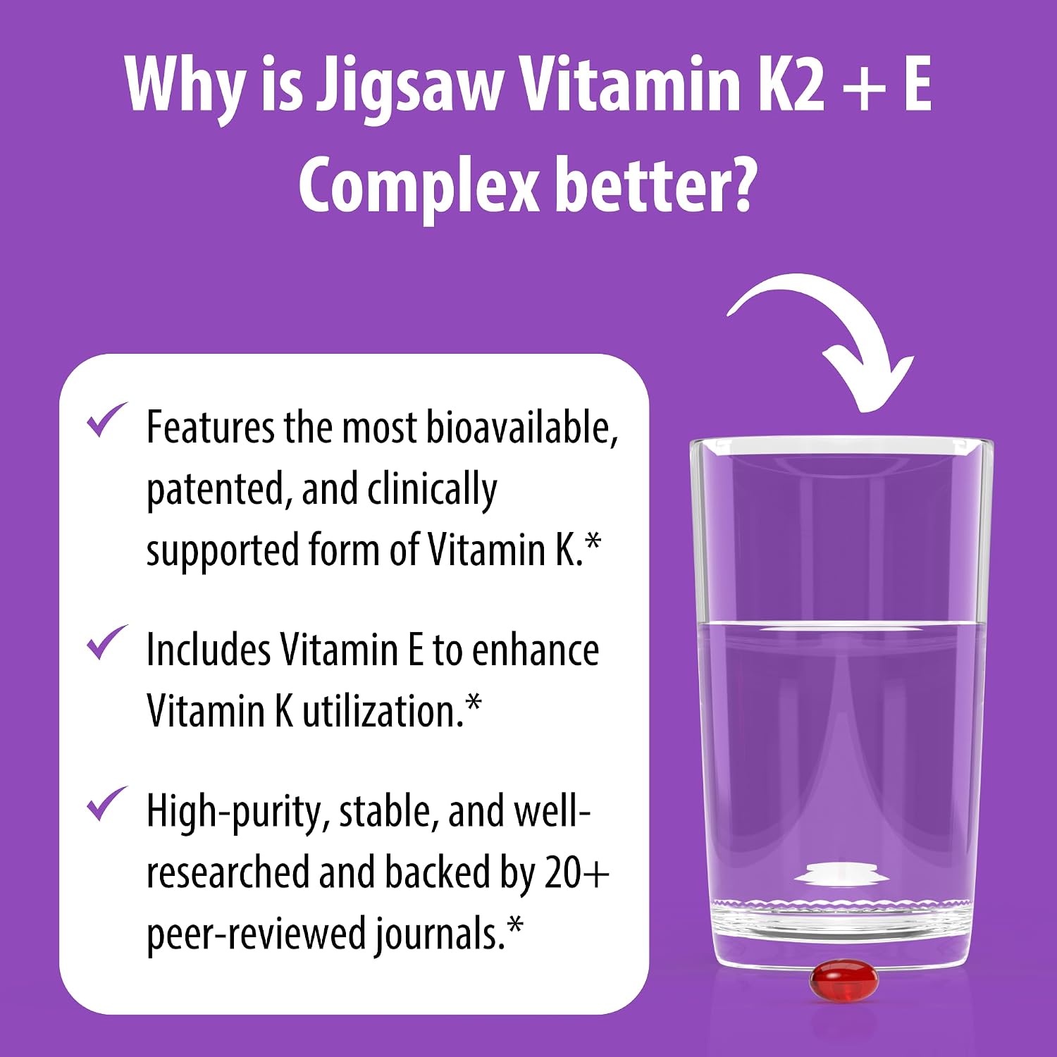 Jigsaw Health Complejo de Vitamina K2 + E | Promueve Huesos Saludables | 60 Softgels | 60 Días de Suministro