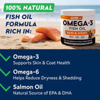 STRELLALAB Omega 3 for Dogs - 180 Golosinas de Aceite de Salmón - Alivio de Alergias y Picazón - Suplemento para Piel y Pelaje Seco - Tratamiento Anti-Caída y Puntos Calientes - Sabor a Pollo