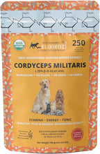 Extracto de Cordyceps para Perros y Gatos – 25%+ Beta Glucanos – Cuerpo Fructífero – 250 Dosis