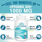Maripolio NAD+ Liposomal 1000 mg | Alta Biodisponibilidad | Apoyo al Metabolismo Energético Celular | Suplemento de NAD+ Puro para Hombres y Mujeres, 60 Cápsulas Blandas
