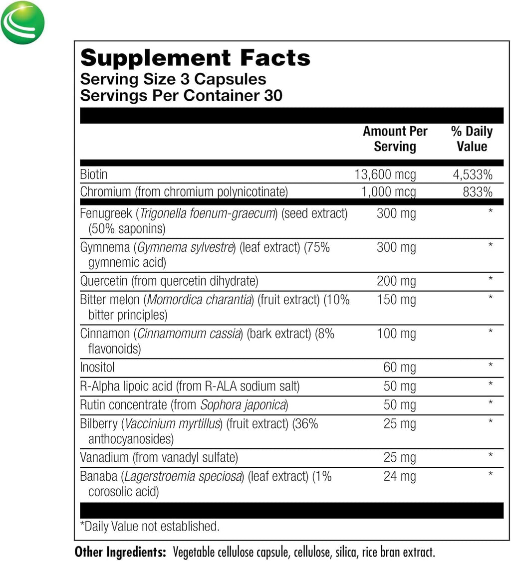Nutra BioGenesis Diabetone Plus – Metabolic Support Supplement with Cinnamon, Gymnema, Inositol and Bitter Melon, 90 Capsules