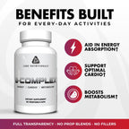 Core Nutritionals B Complex | Complejo B 8 Vitaminas + Colina e Inositol | 90 Cápsulas