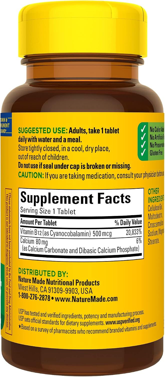 Nature Made Vitamina B12 500 mcg - 100 Tabletas