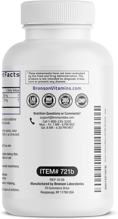 Bronson L-Teanina 200mg (Doble – Pureza: Busque productos libres de aditivos innecesarios, como rellenos, – Image 5