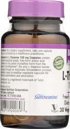Bluebonnet Nutrition L-Teanina 200 mg, 30 cápsulas