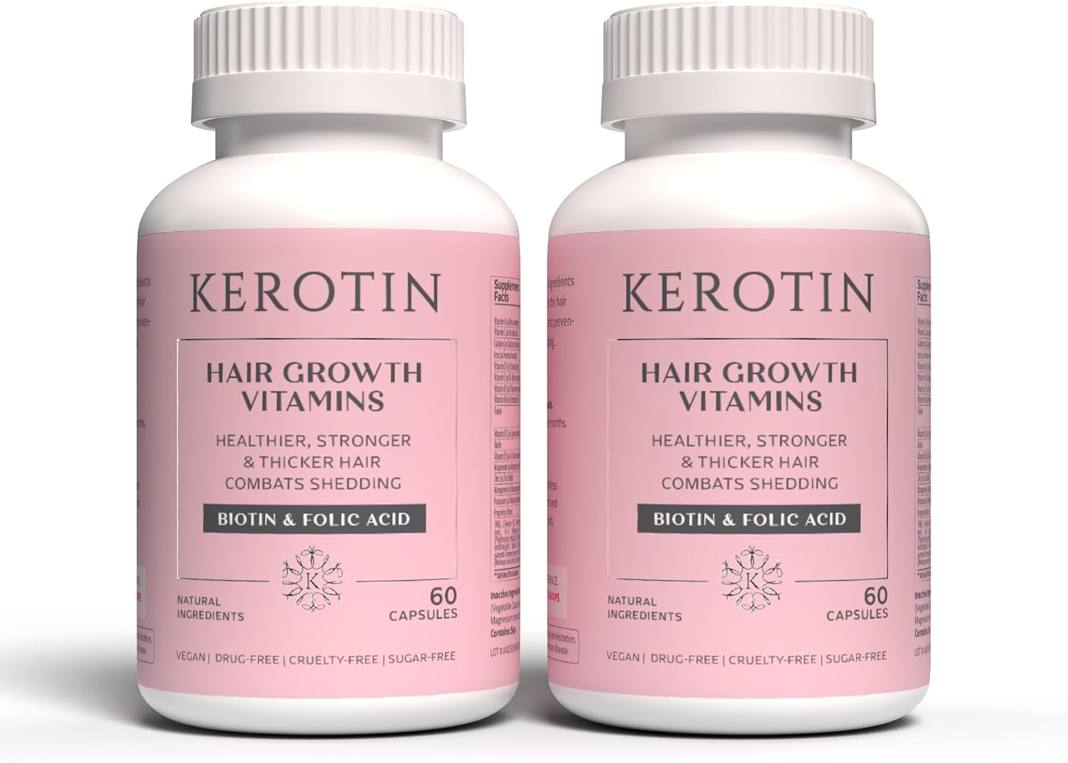 Kerotin Vitaminas para el Cabello con Biotina, Saw Palmetto y Vitamina D3 - 60 Cápsulas