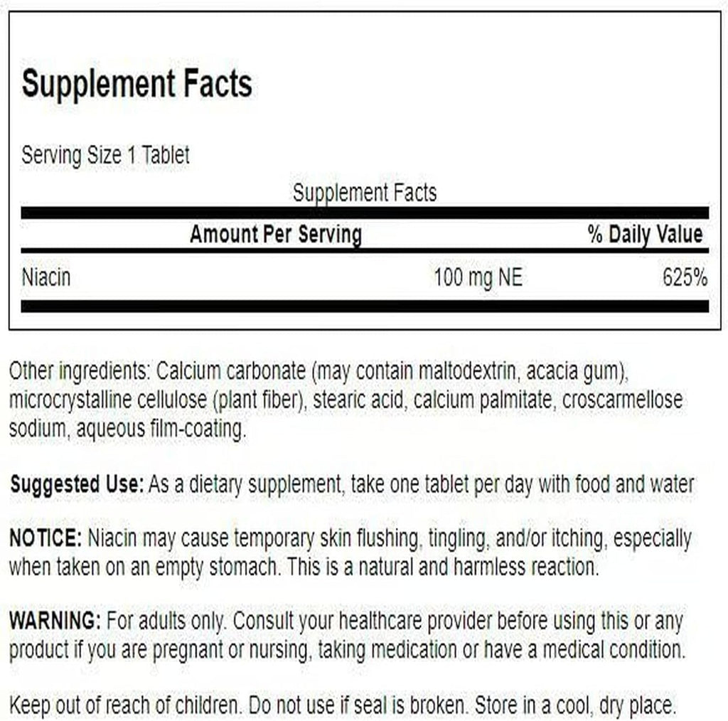 Swanson Niacina (Vitamina B3) 100 mg, 250 comprimidos