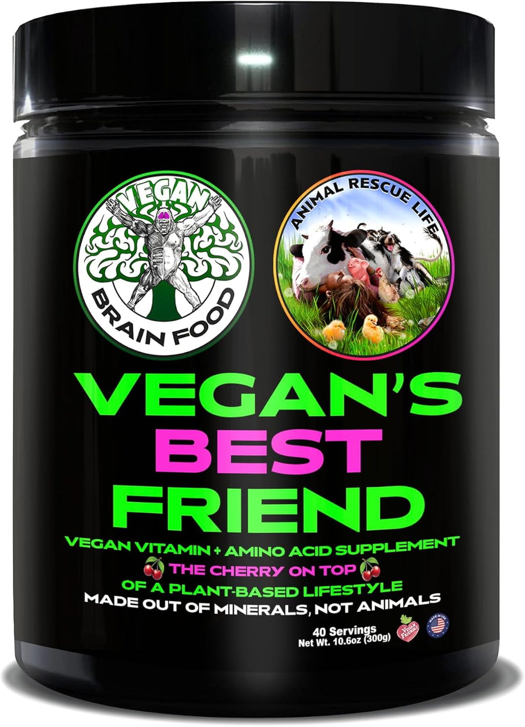Vegan's Best Friend - Multivitamínico Vegano con Creatina, B12, D3, Zinc y Taurina - 40 Dosis