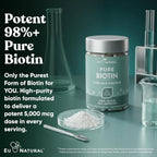 Biotina 5000 mcg - Suplemento para Cabello, Piel y Uñas - 120 Cápsulas Blandas Veganas