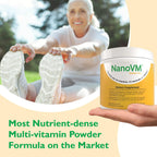 NanoVM Senior 71+ Multivitamin Powder - 14 Vitaminas y 13 Minerales, Sin Alérgenos, Bajo en Carbohidratos, 275g