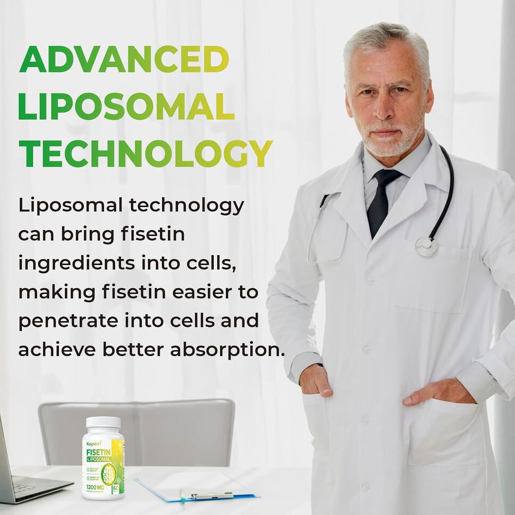 Kayseari Fisetin 1200mg Liposomal - 98% Pureza - 60 Cápsulas