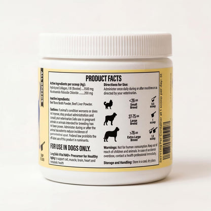 LongTails NAD+ para perros mayores - – Caldo de huesos de res e hígado de res: ingredientes integrales que aportan – Image 3