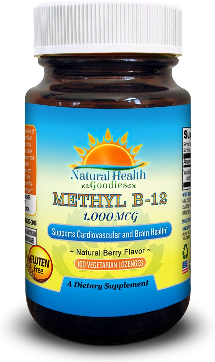 Methyl B12 1000 mcg Metilcobalamina Bioactiva | Suplemento Sublingual Vegano de Vitamina B-12 - 100 Comprimidos con Sabor a Bayas