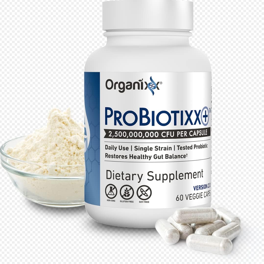 Organixx ProBiotixx+ Probiótico Diario para Salud Digestiva e Inmunidad, 60 Cápsulas Vegetales