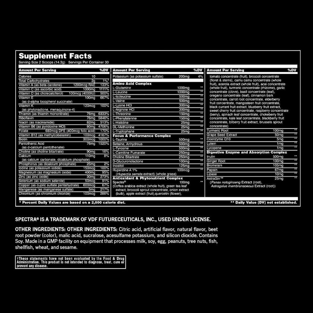Animal Pak - Polvo Multivitamínico y de Suplementos Todo-en-Uno, Sabor Cherry Bomb - 60 Dosis