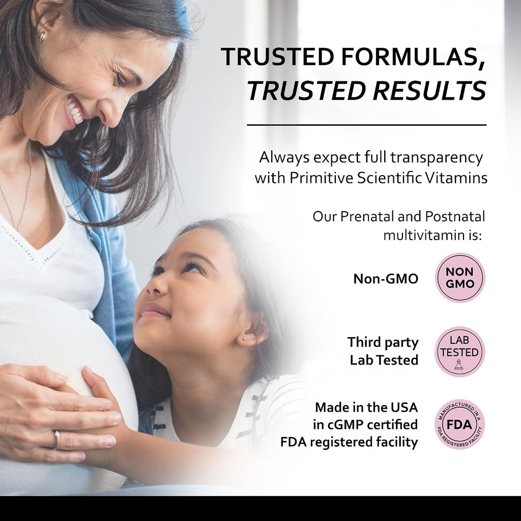 Multivitamínico Prenatal y Postnatal Primitive Scientific - 120 Cápsulas