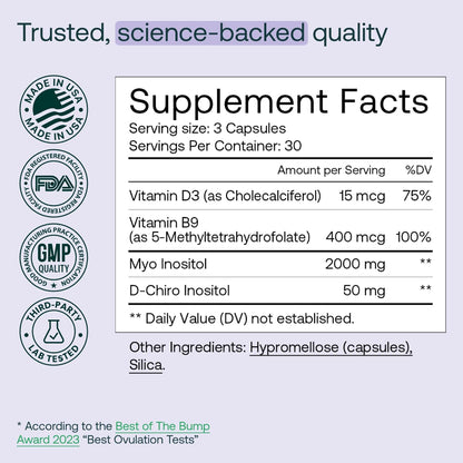 MIRA Suplemento para SOP con Myo Inositol y D-Chiro Inositol 40:1 - 90 Cápsulas – Image 4