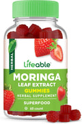 Lifeable Gomitas de Moringa para Adultos | 400 mg de Extracto de Moringa | Sabor Fresa | 60 Gomitas