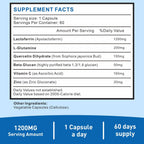 Uarcool Lactoferrina 1200mg - Apoyo Inmunitario, Sin Gluten, Vegetariano - 120 Cápsulas (2 Envases de 60)