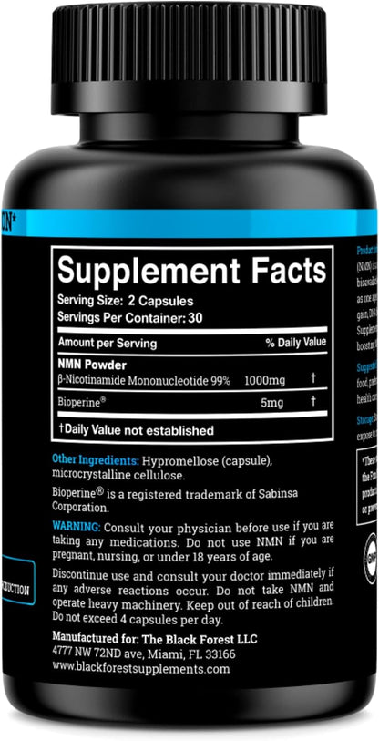 Black Forest NMN 1000 mg - Nicotinamida – Apoyo a la función cognitiva: El cerebro requiere un gran aporte – Image 2
