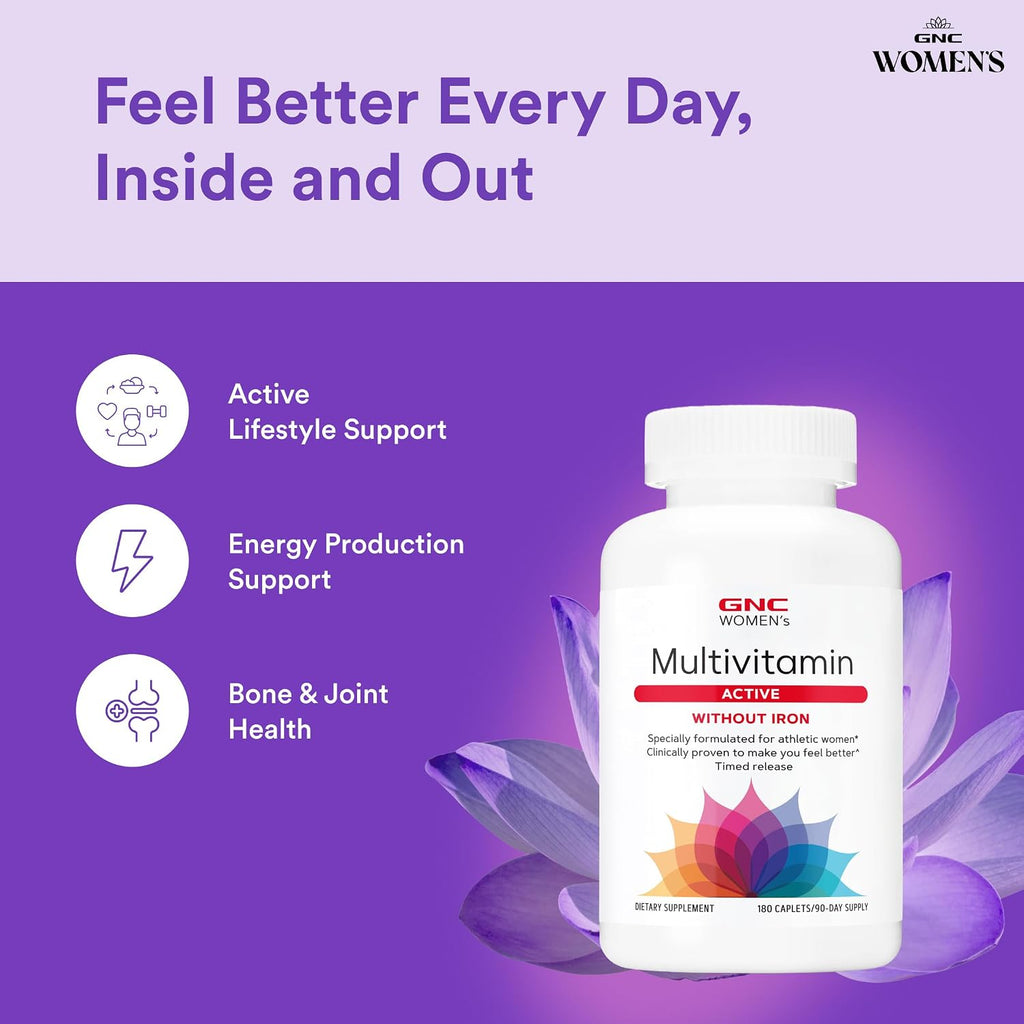 GNC Multivitamínico Active para Mujeres Sin Hierro - 180 Comprimidos