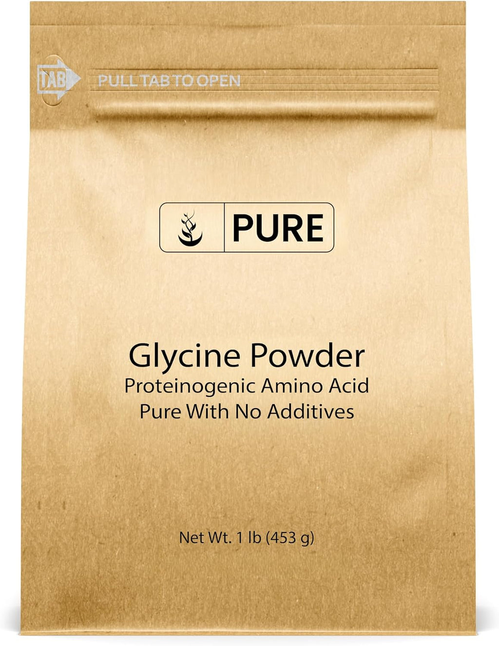 PURE ORIGINAL INGREDIENTS Glicina en Polvo, 454g (1 lb), No Transgénico, Aminoácido No Esencial