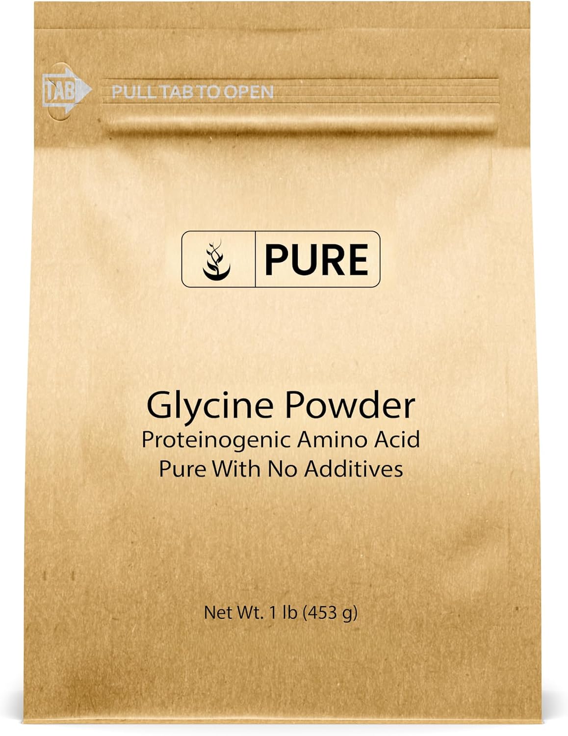 PURE ORIGINAL INGREDIENTS Glicina en Polvo, 454g (1 lb), No Transgénico, Aminoácido No Esencial