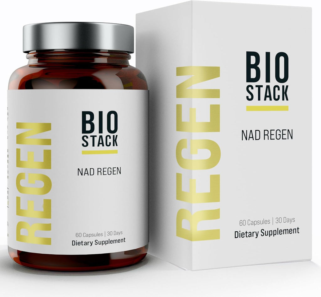 BIOSTACK NAD Regen | Suplemento NAD3 con Yüth Spermidine, Resveratrol y Niacinamida | Alternativa a NMN para Energía, Antienvejecimiento y Longevidad | 30 Días