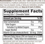 Nature's Way Vitamina D3 Extra Strength, Sin Azúcar, Sabor Chocolate, 90 Comprimidos Masticables