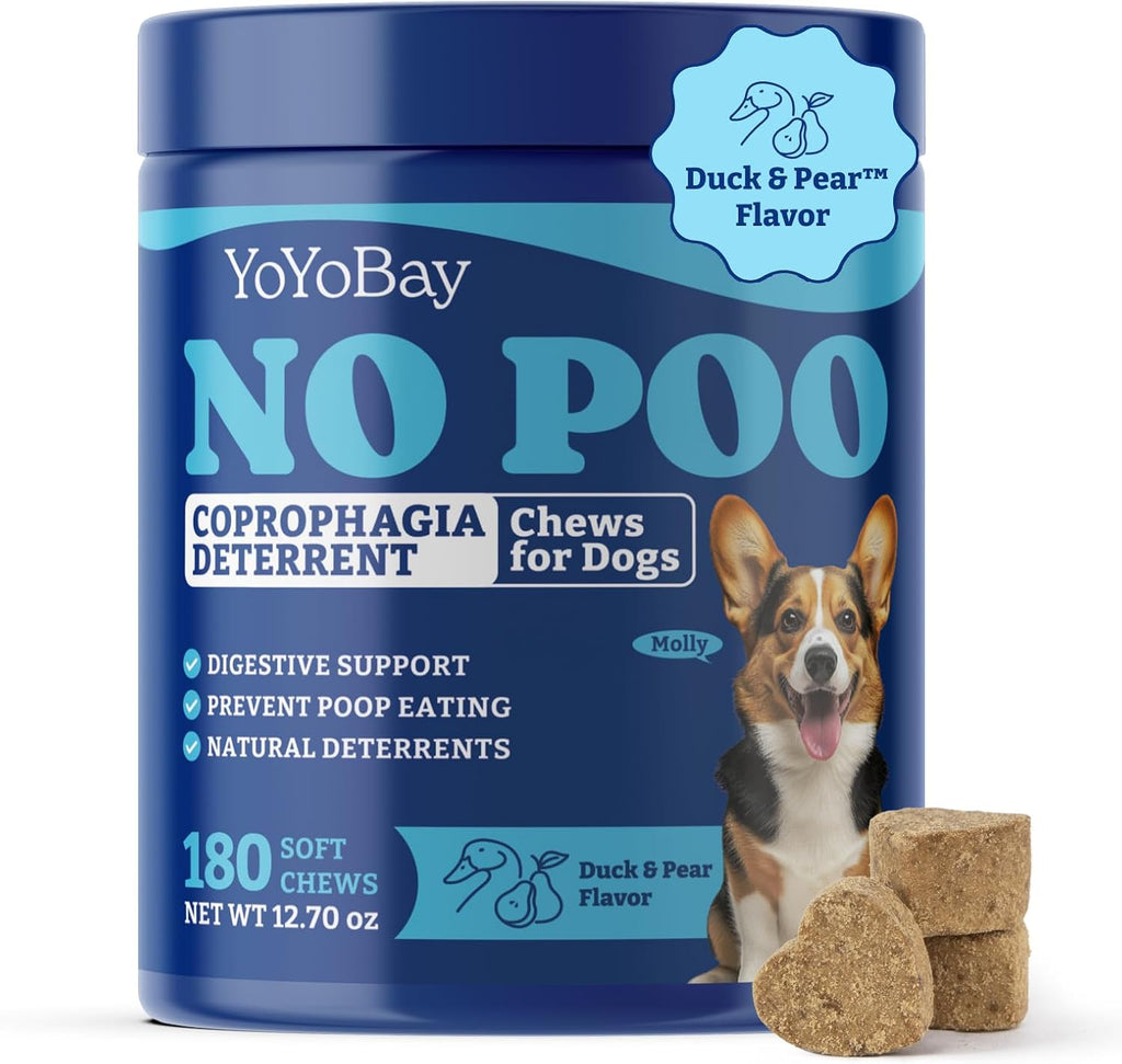 YoYoBay Masticables de Aceite de Pescado para Perros y Gatos - 180 chews blandos sabor pato y pera