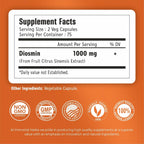 Pure Diosmin 1000mg Complex Formula, 150 Cápsulas – Suplemento de Diosmina con Bioflavonoides Cítricos