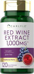 Carlyle Extracto de Vino Tinto en Cápsulas - 120 Cápsulas, Sin Gluten y Sin OGM