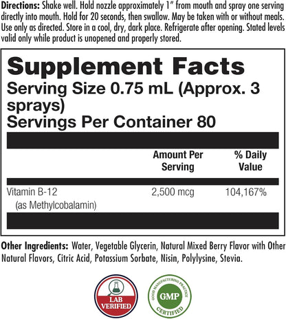 KAL Vitamin B12 Methylcobalamin ActivSpray – Sistema nervioso: Contribuye al funcionamiento normal del sistema – Image 2