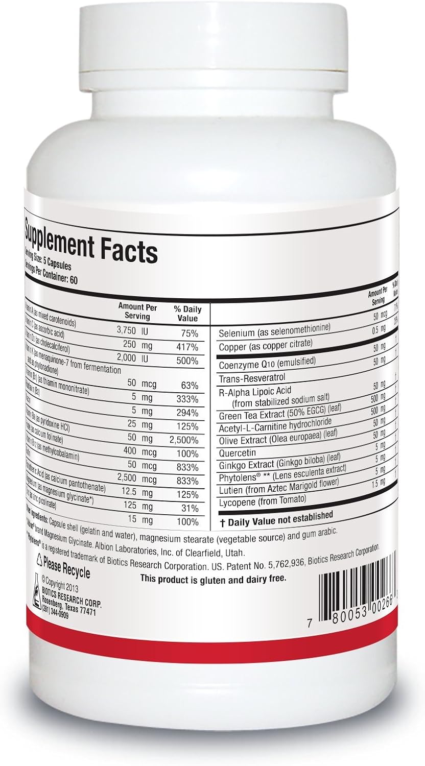 Biotics Research VasculoSirt – Apoyo cardiovascular y flujo sanguíneo (300 cápsulas)