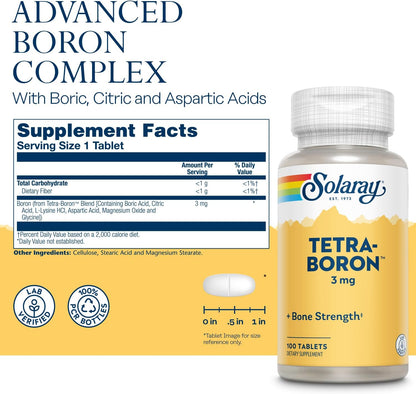 Solaray Tetra Boro 3 mg, 100 comprimidos – Image 3