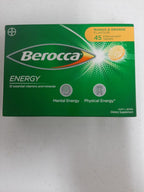 Berocca Energy Vitaminas B y C Sabor Mango y Naranja 45 Comprimidos Efervescentes