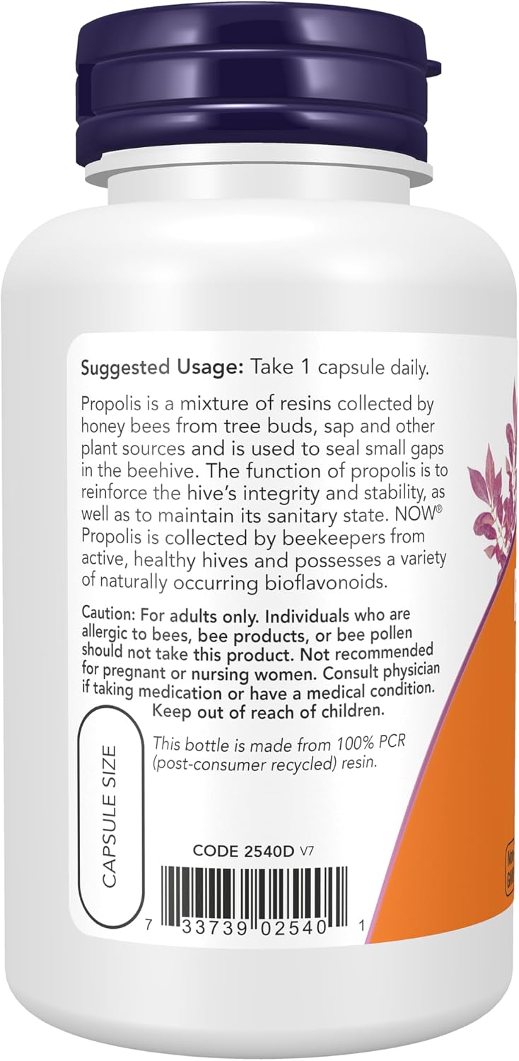 NOW Foods Propóleo 1500 mg, 100 Cápsulas (Pack de 3)