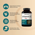 NatureBell Vitamina E 400 IU Cápsulas Blandas – 400 Unidades